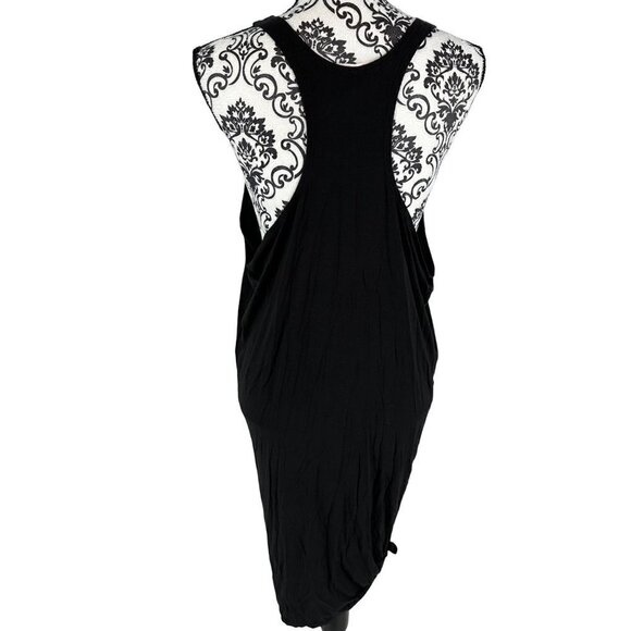 Victoria's Secret Black Sleeveless Dress Racer Back Jersey Dress with knotted - Picture 4 of 7